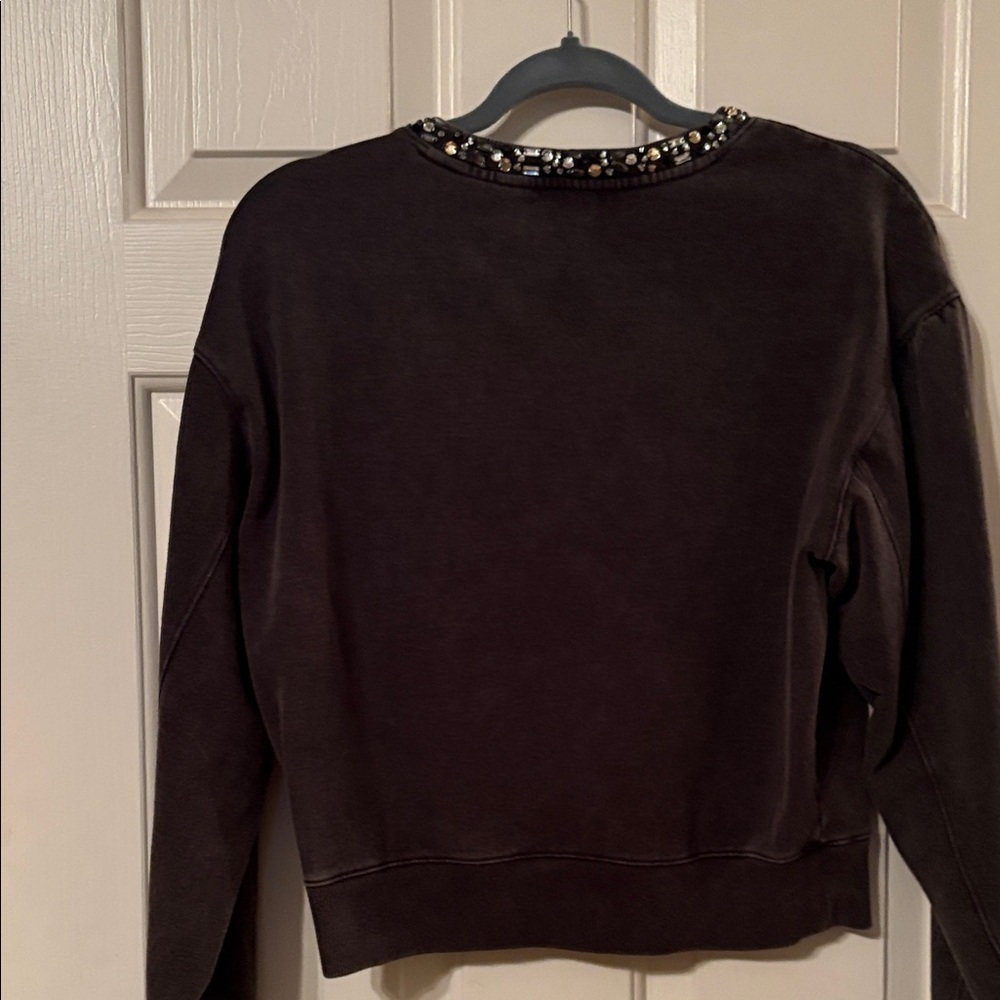 Embellished Black Crew Neck Sweatshirt - Picture 4 of 6